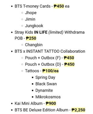 Prices